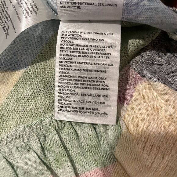 H&M short skirt size 14 Colorful Beach Vacation Linen Blend NWT - Picture 7 of 8